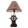 Ensemble de deux lampes de table style nautique en forme de roue de navire
