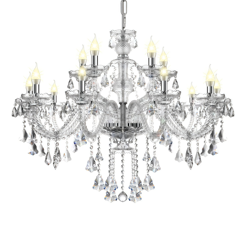 K9 Lustre de luxe à 15 lumières en cristal