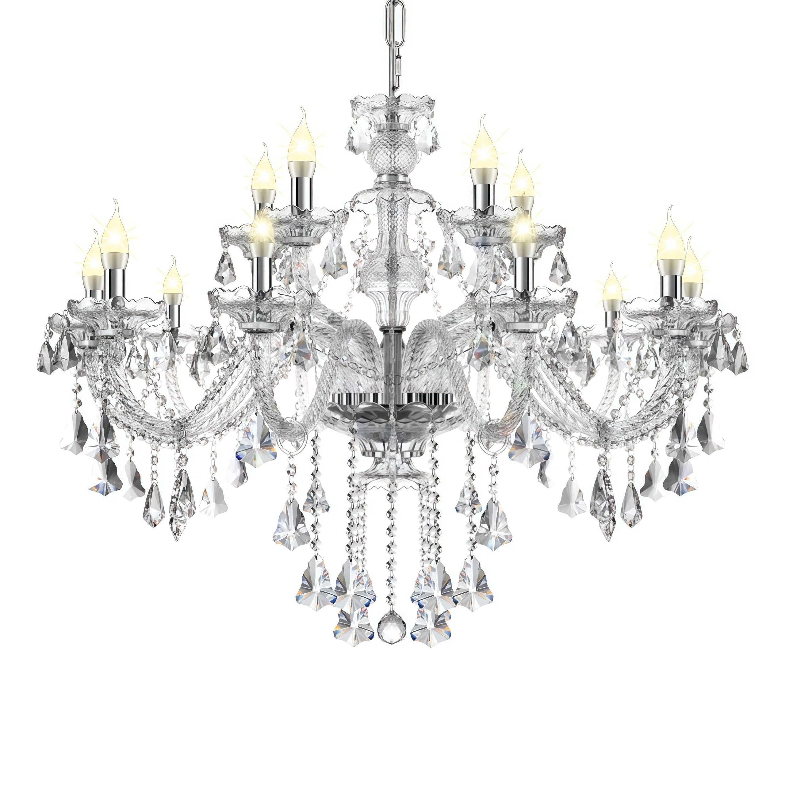 K9 Lustre de luxe à 15 lumières en cristal