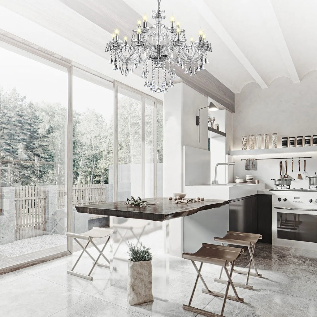 K9 Lustre de luxe à 15 lumières en cristal