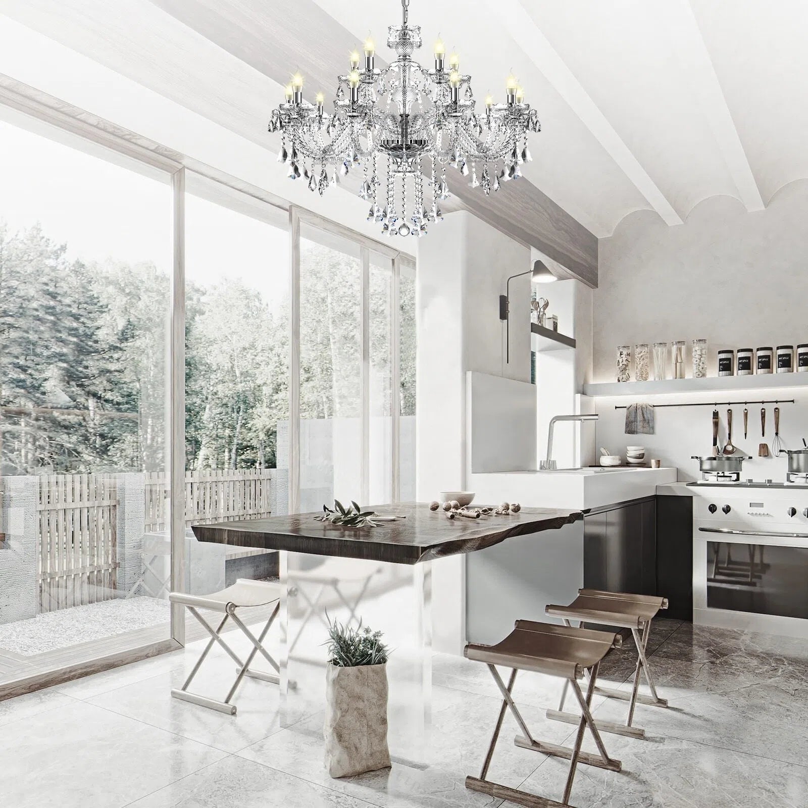 K9 Lustre de luxe à 15 lumières en cristal