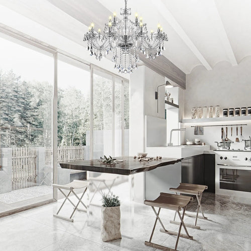 K9 Lustre de luxe à 15 lumières en cristal