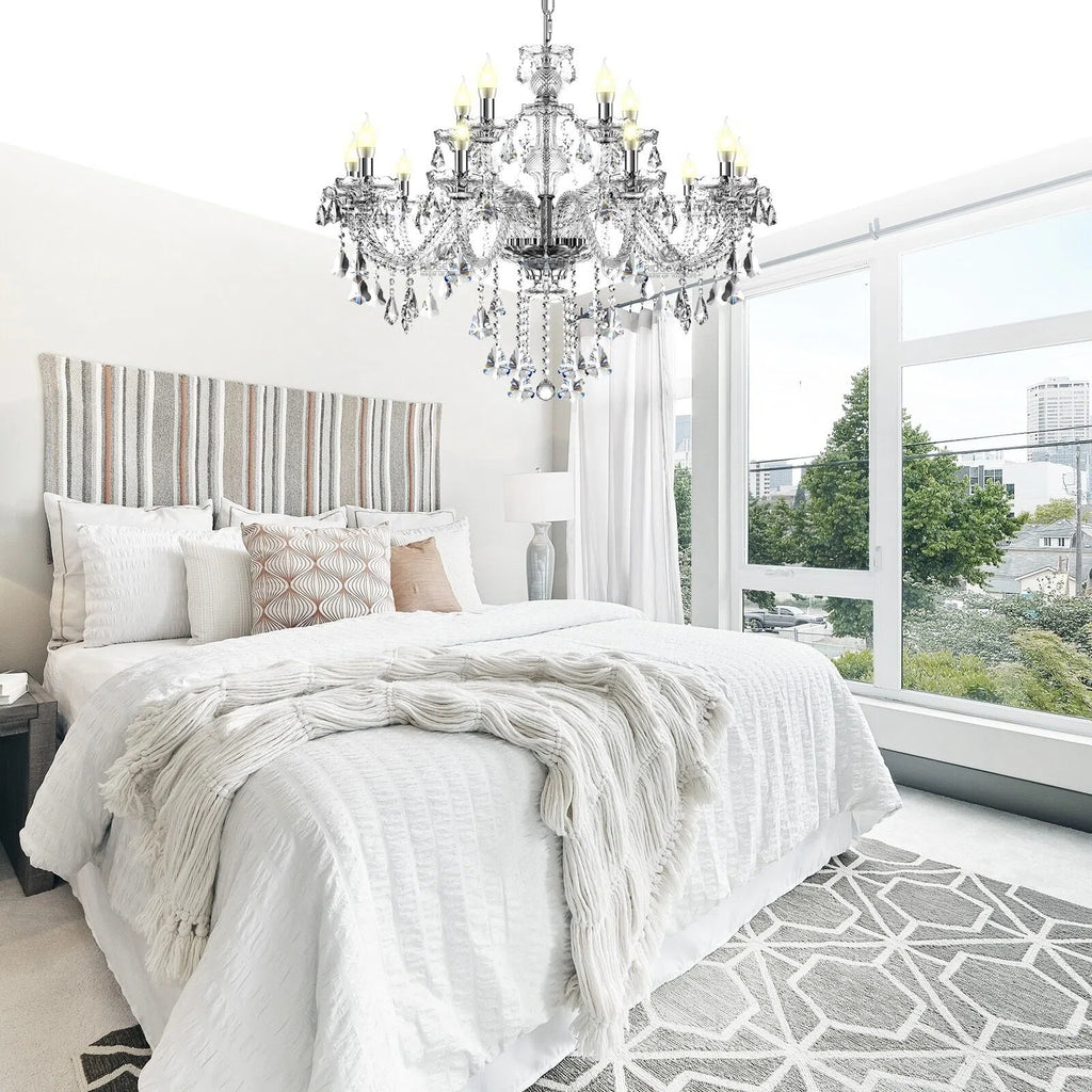 K9 Lustre de luxe à 15 lumières en cristal