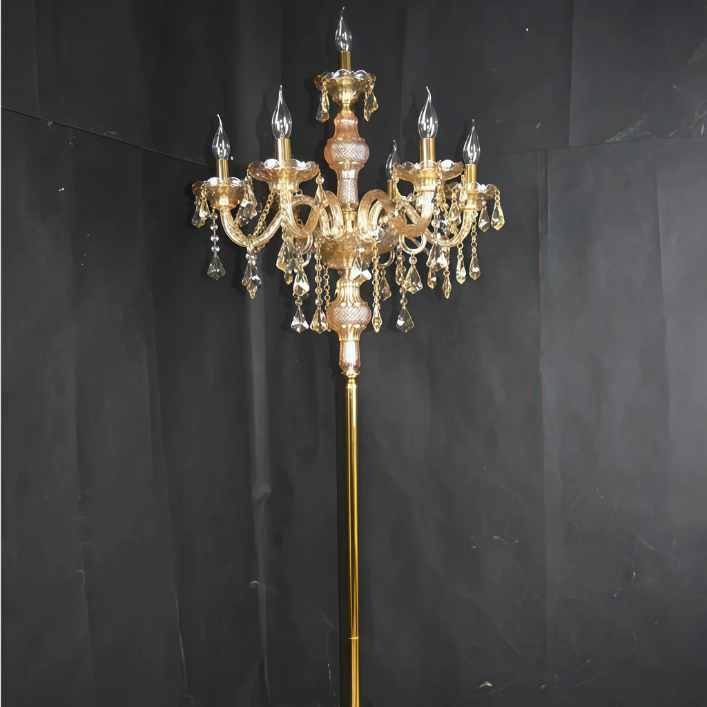 Lampadaire en cristal de style français