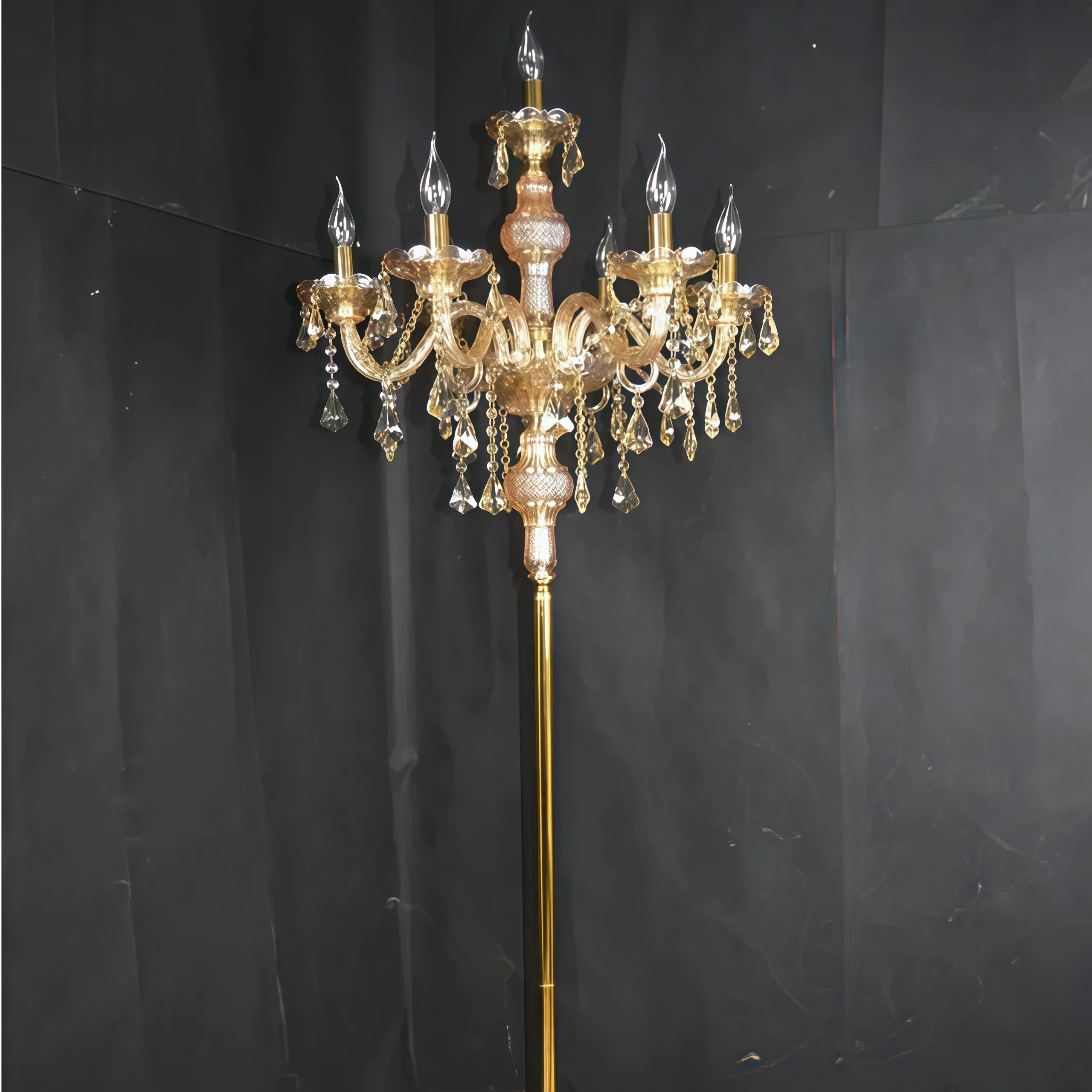 Lampadaire en cristal de style français