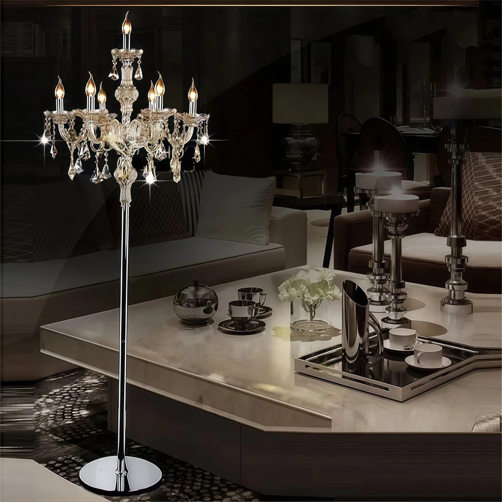 Lampadaire en cristal de style français
