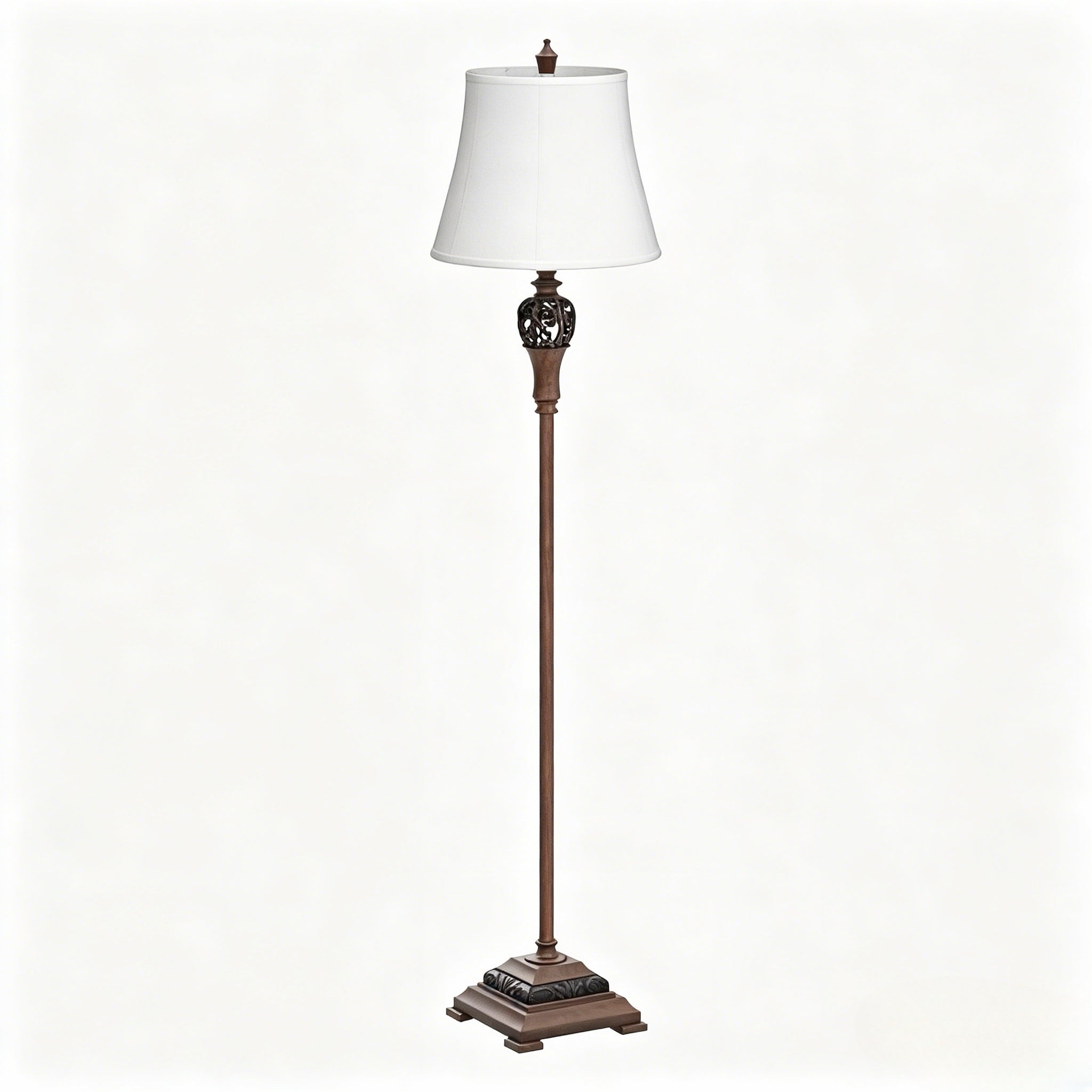 Lampadaire rétro en tissu blanc