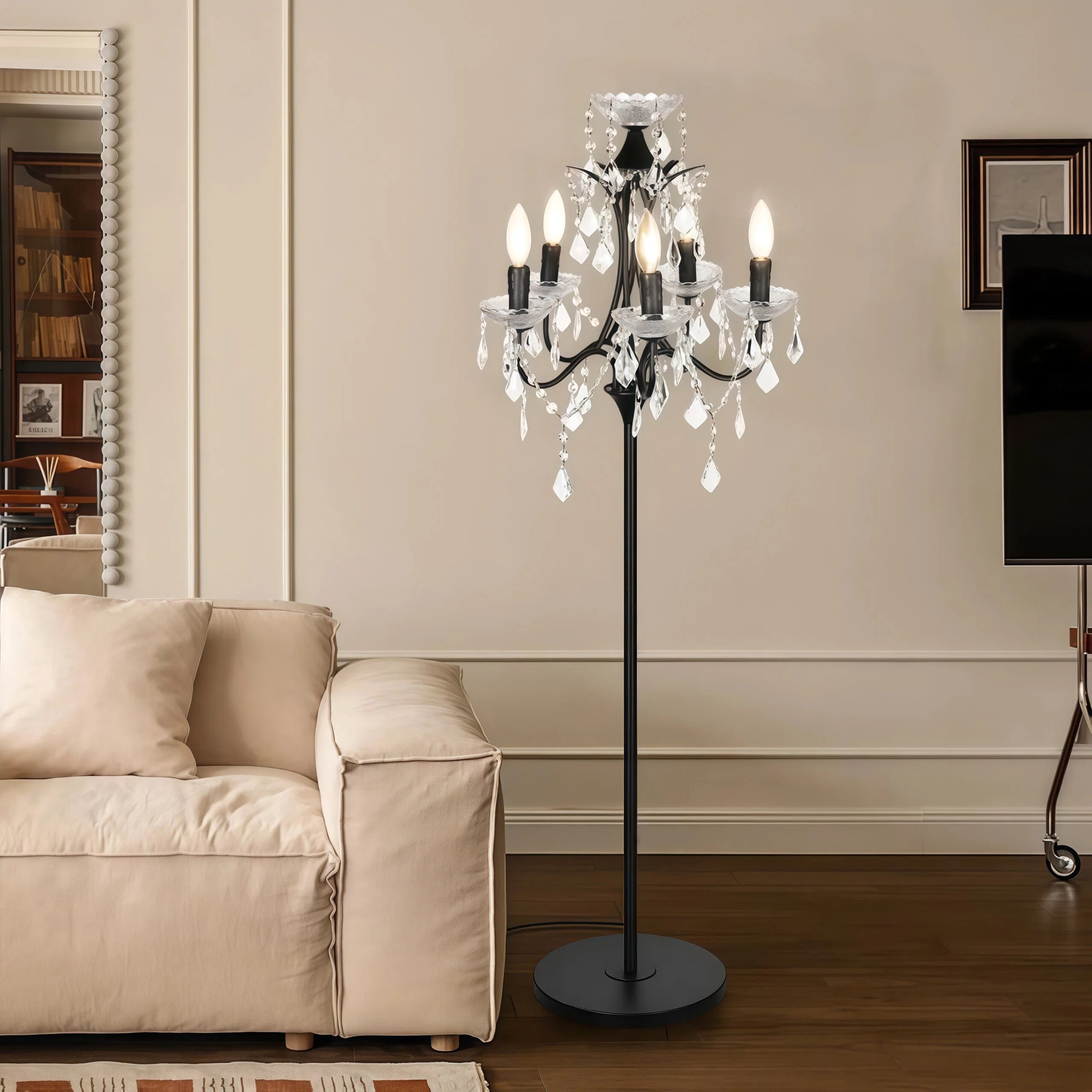 Lampadaire vintage à 6 lumières