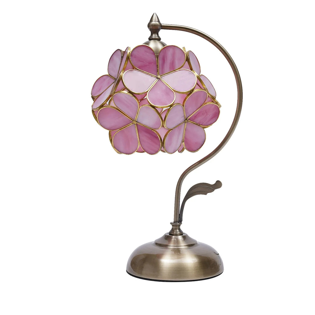 Lampe de table de style européen aux pétales roses