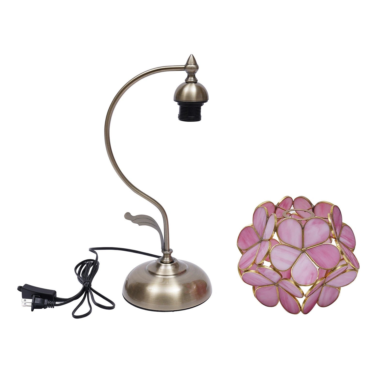 Lampe de table de style européen aux pétales roses
