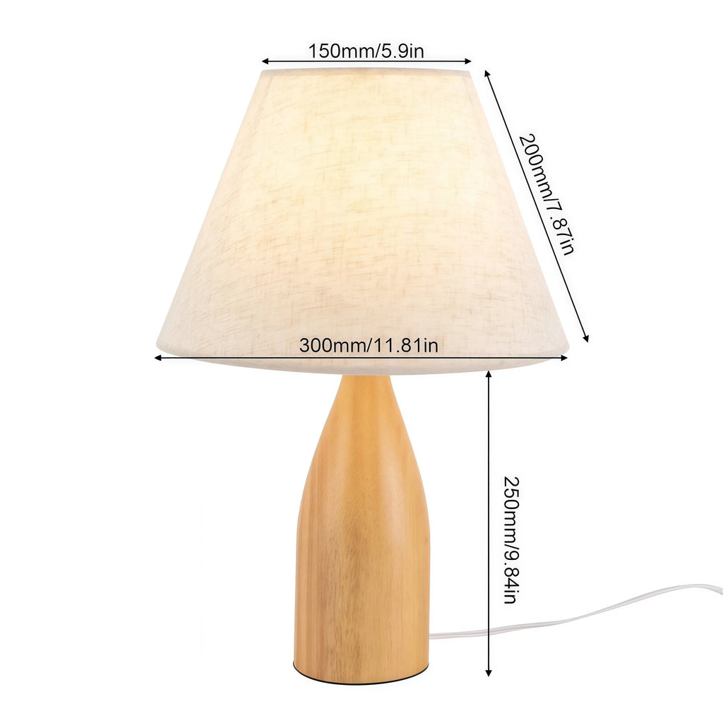 Lampe de table en forme de vase en bois