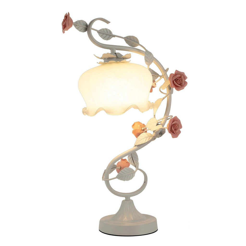 Lampe de table en verre en forme de lys