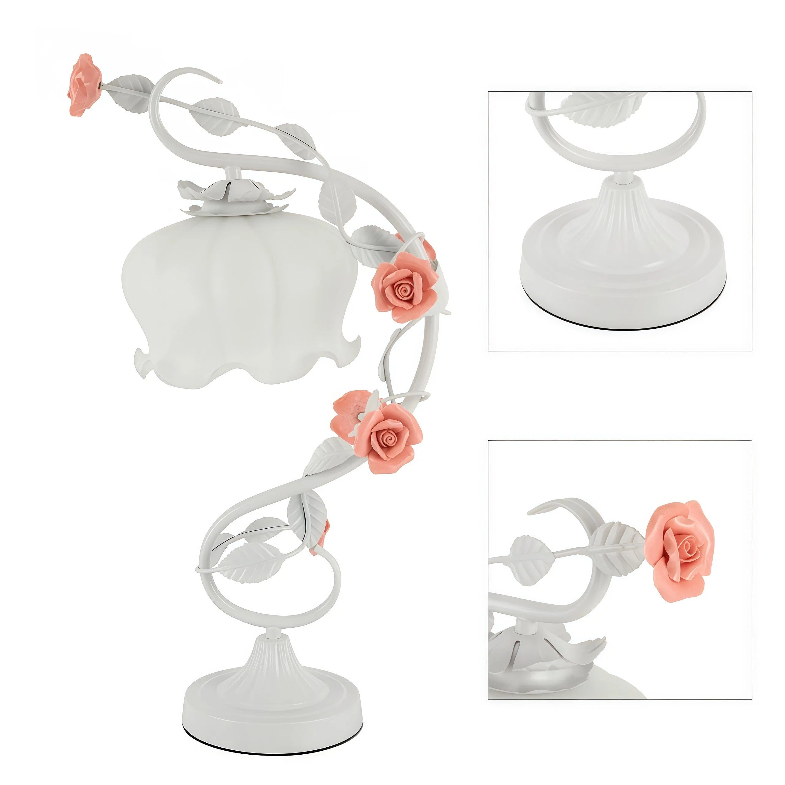 Lampe de table en verre en forme de lys