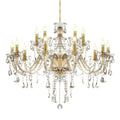 Lustre moderne à 15 lumières en verre et cristal