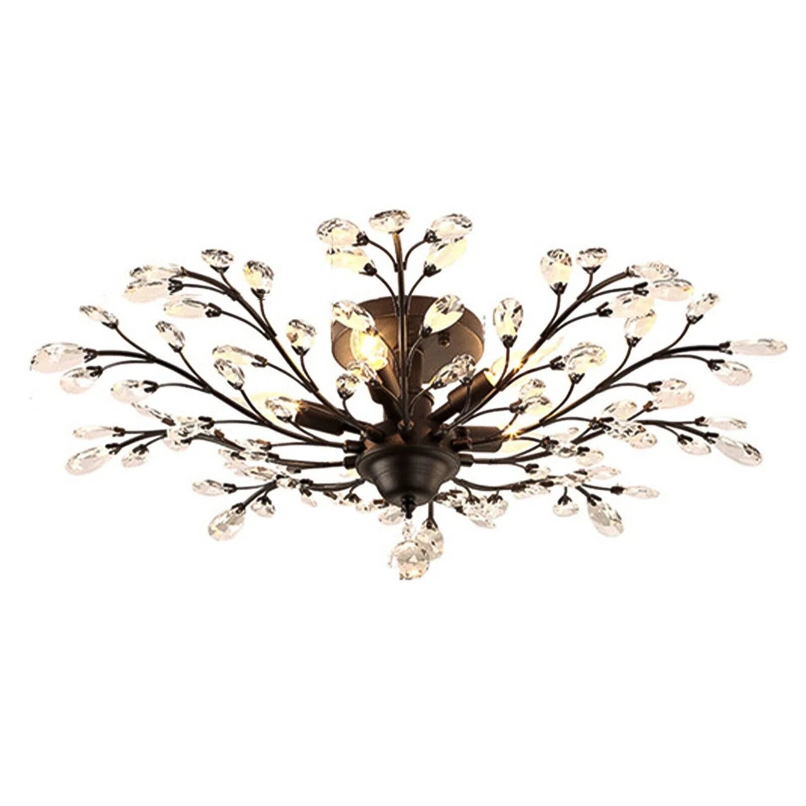 Lustre vintage à 5 lumières en cristal